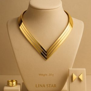 Golden sand gold plated bridal jewelry set unique design